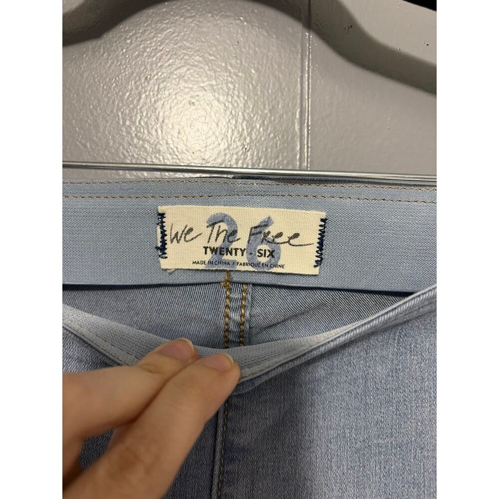 Free People We The Free Voyager Blue Penny Pull-On Boho Flare Jeans 26 - Picture 4 of 9
